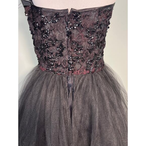 Vintage Gunne Sax Dress Jessica Mcclintock Womens 9 Black Tulle Sequins Gothic - Picture 8 of 12